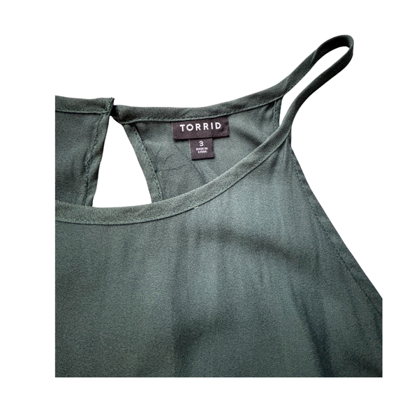 GUC Torrid Crepe High Neck BodySuit Plus Size 3X Green - Picture 4 of 8